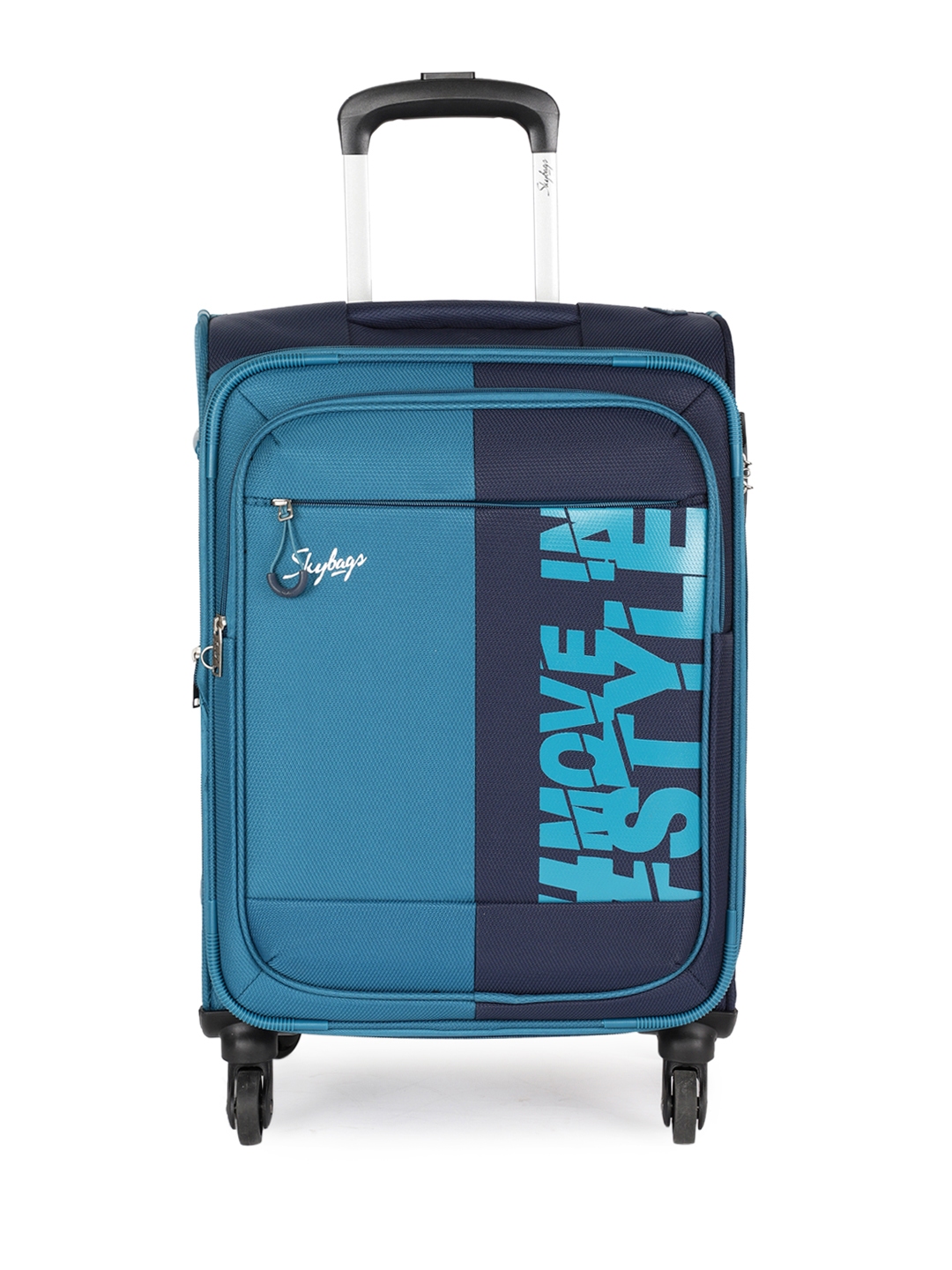 skybags blue suitcase