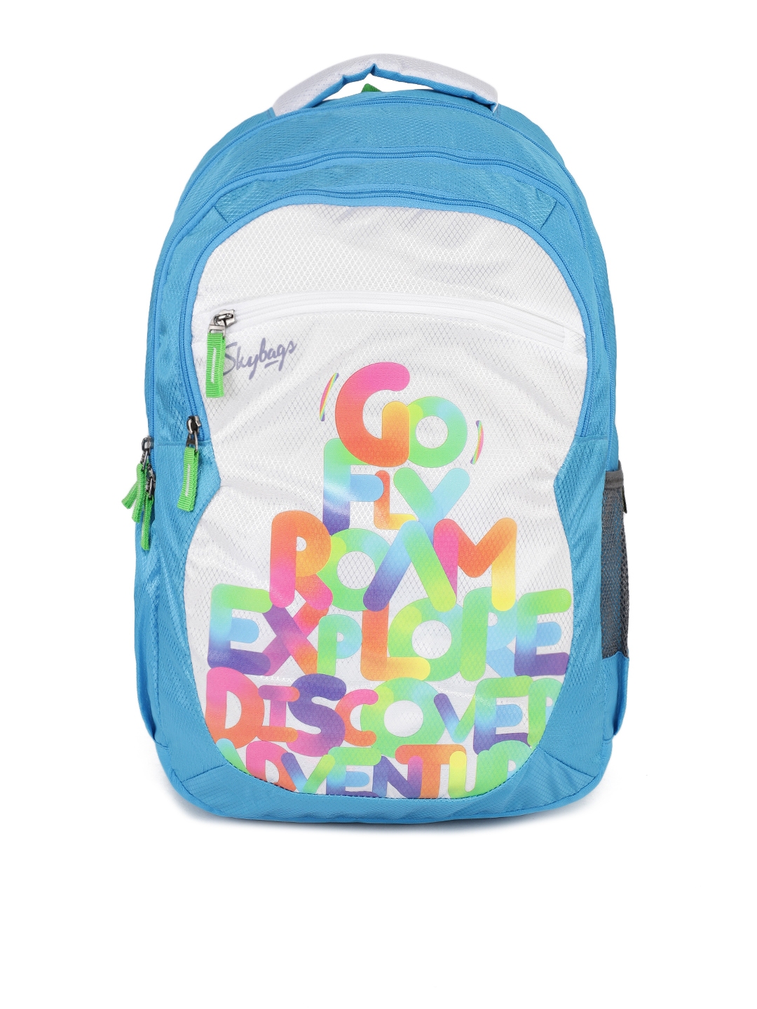 skybags white and blue backpack