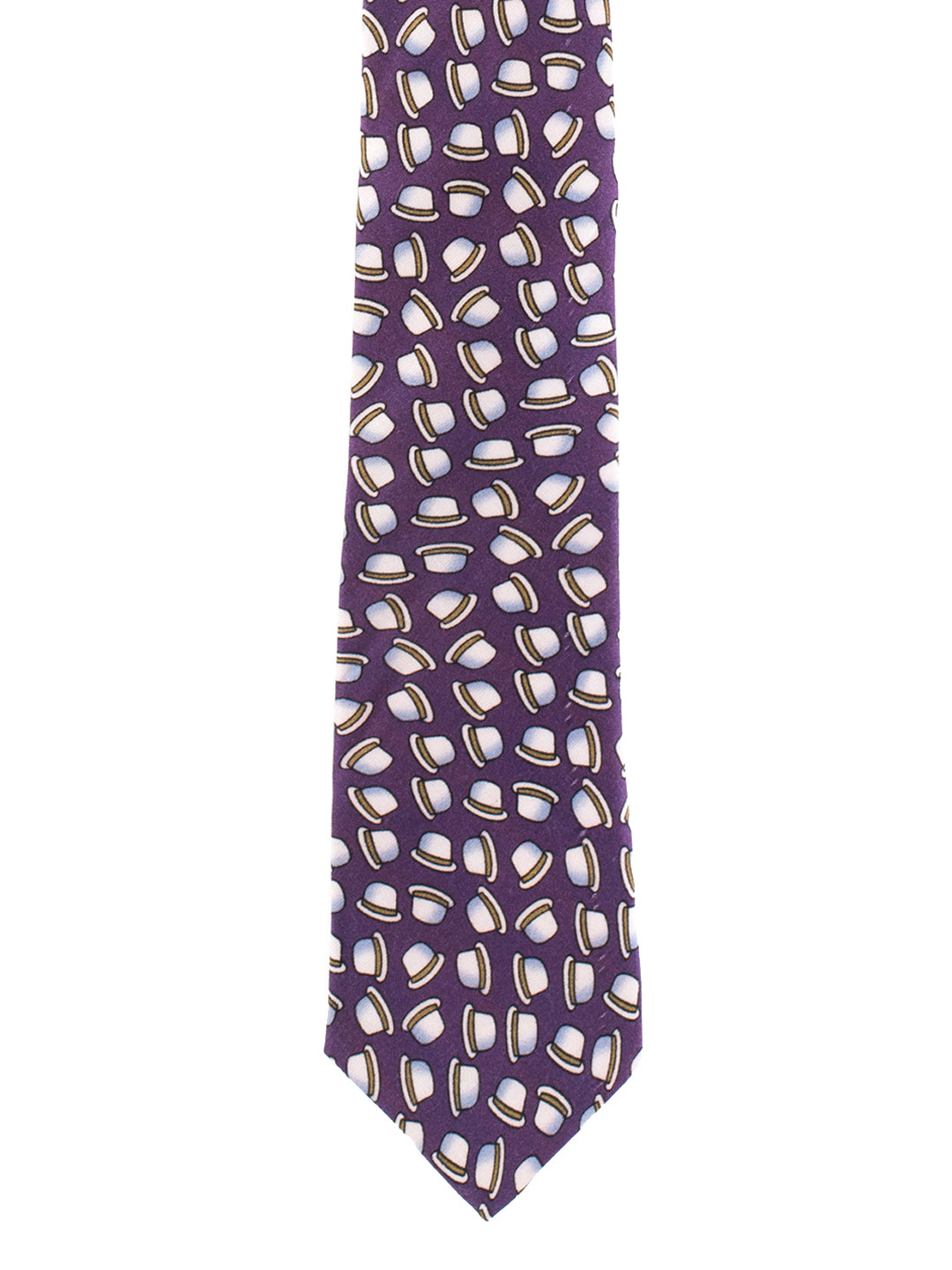 The Tie Hub Purple Hat Printed Skinny Tie