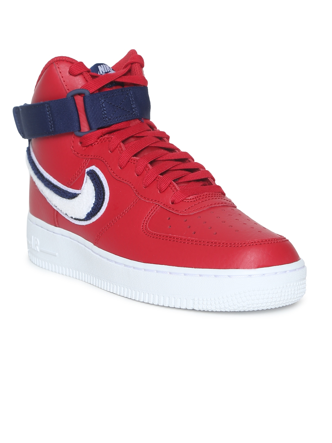 red and white air force ones high tops