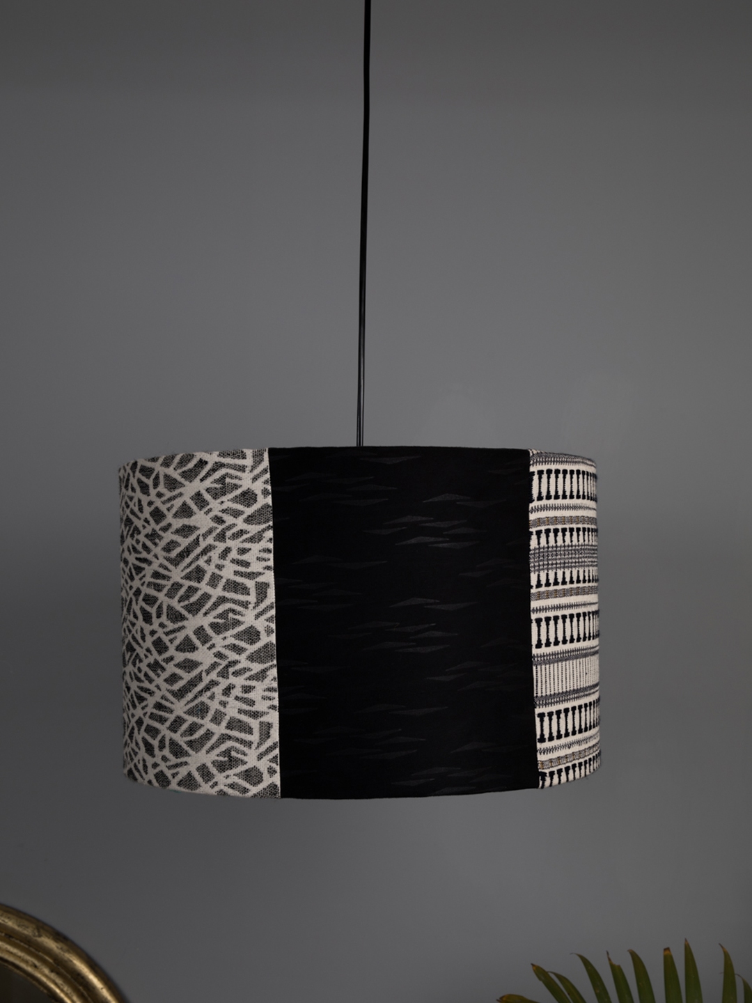 Grated Ginger Black Off White Textured Handcrafted
