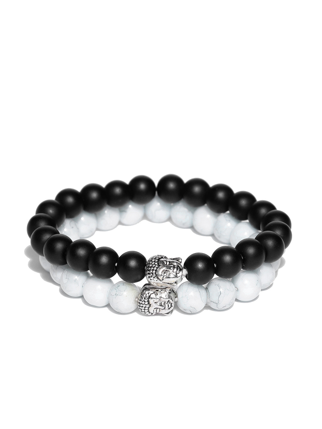 YouBella Unisex Set of 2 Natural Beaded Elasticated Bracelets
