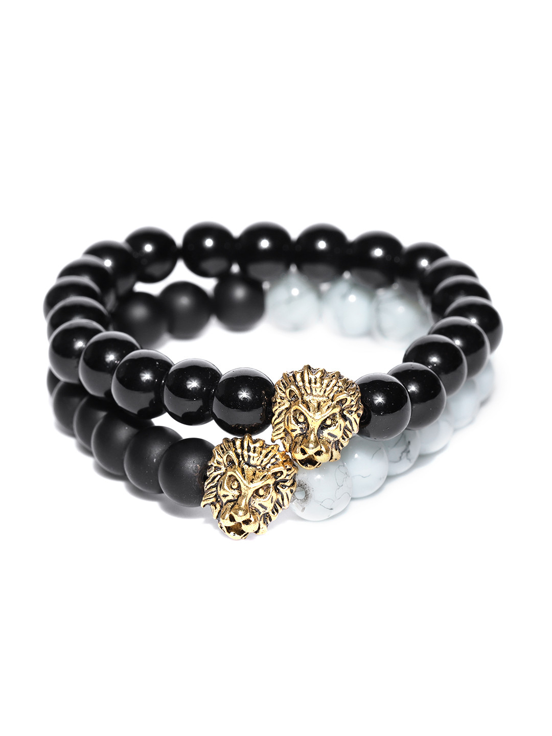 YouBella Set of 2 Beaded Lion Motif Elasticated Bracelets