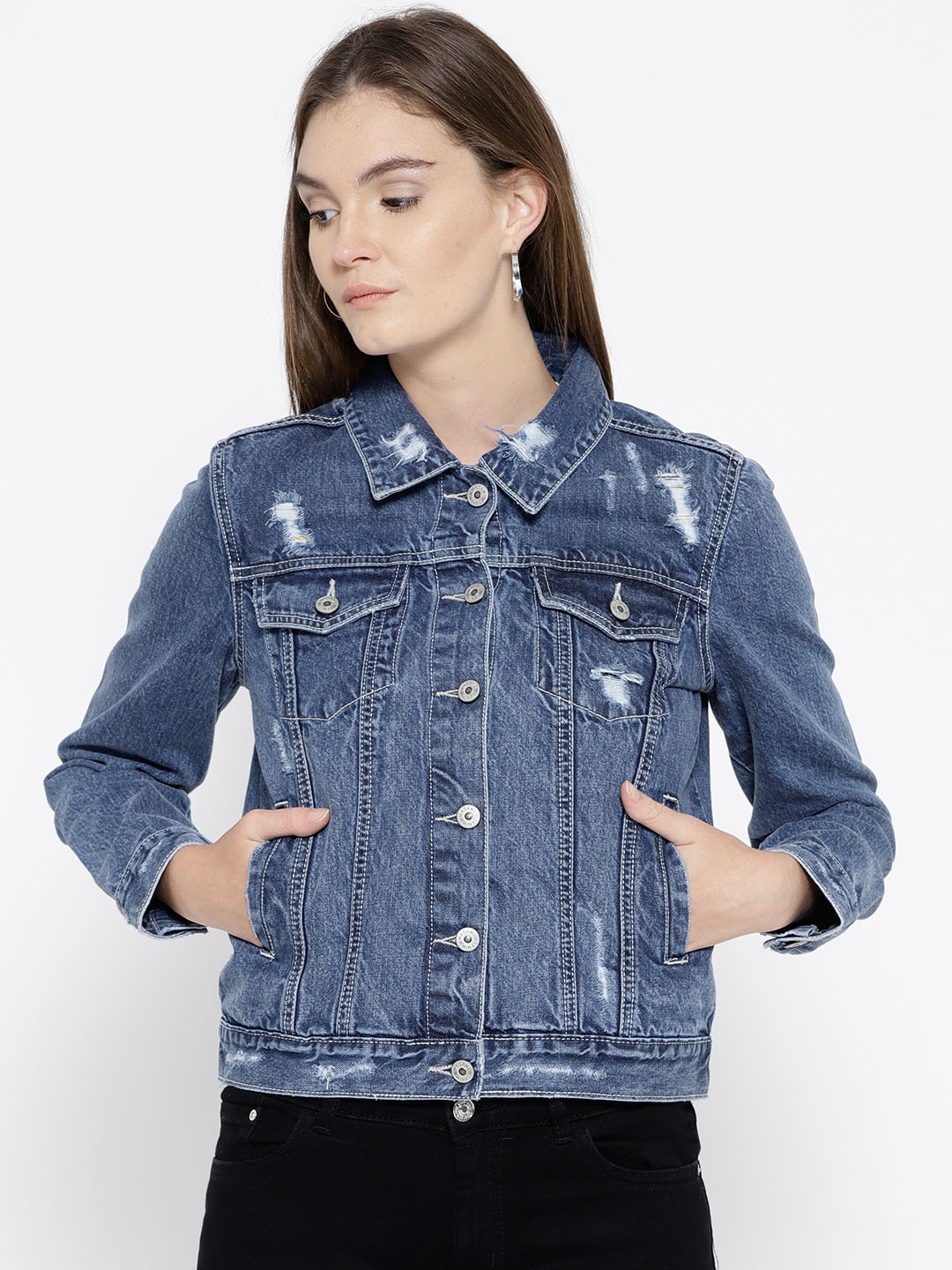 Denim jacket for women on myntra sale