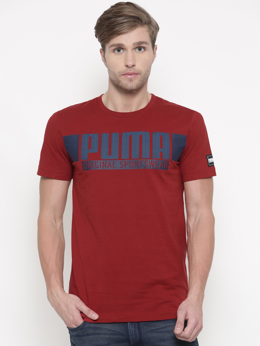 Buy Men Red Printed Round Neck STYLE Athletics Graphic Pure Cotton T Shirt - Tshirts for Men 6706170 | Myntra