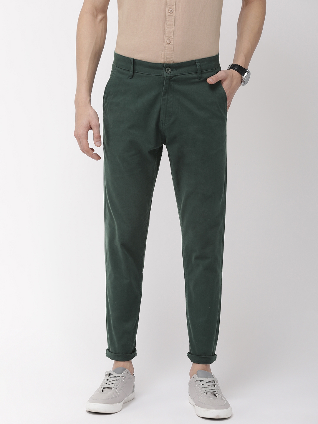 PETER ENGLAND Slim Fit Men Dark Green Trousers  Buy PETER ENGLAND Slim Fit Men  Dark Green Trousers Online at Best Prices in India  Flipkartcom
