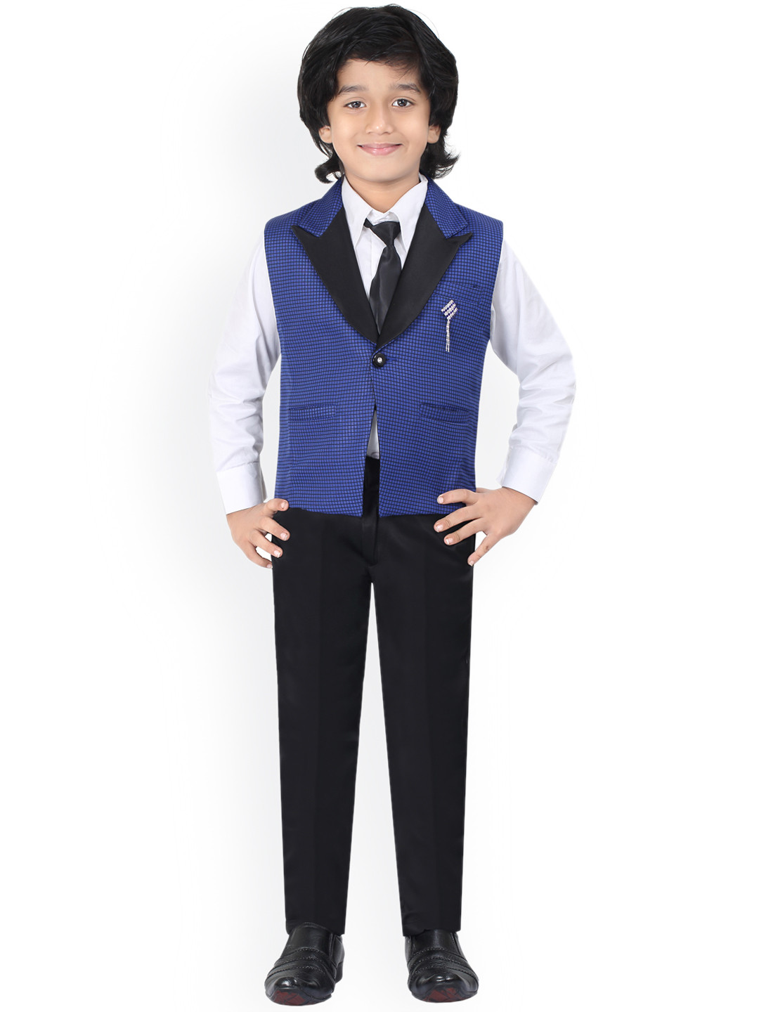 Jeetethnics Boys Navy Blue & Black Boys Suit