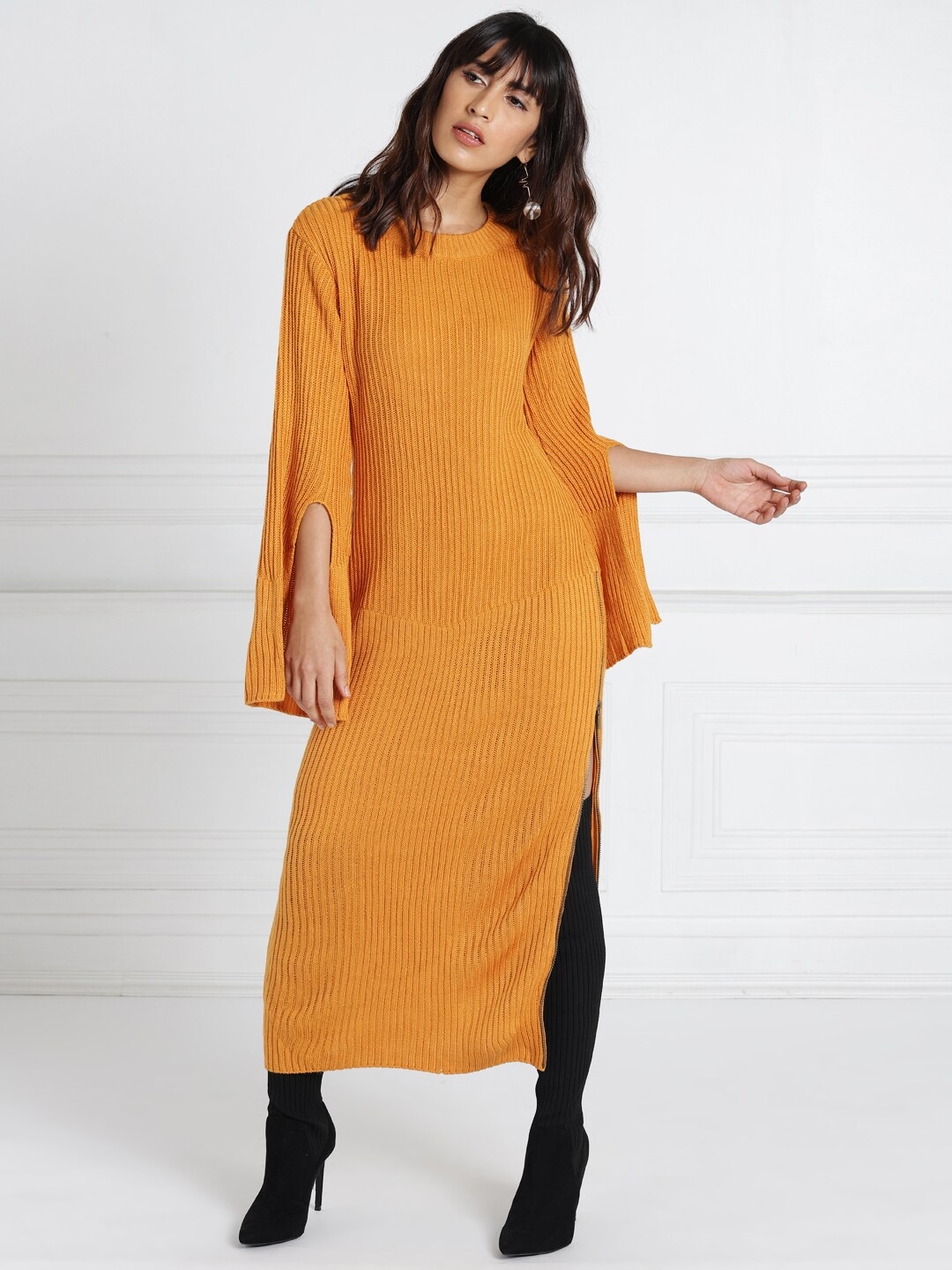 sweater dress mustard