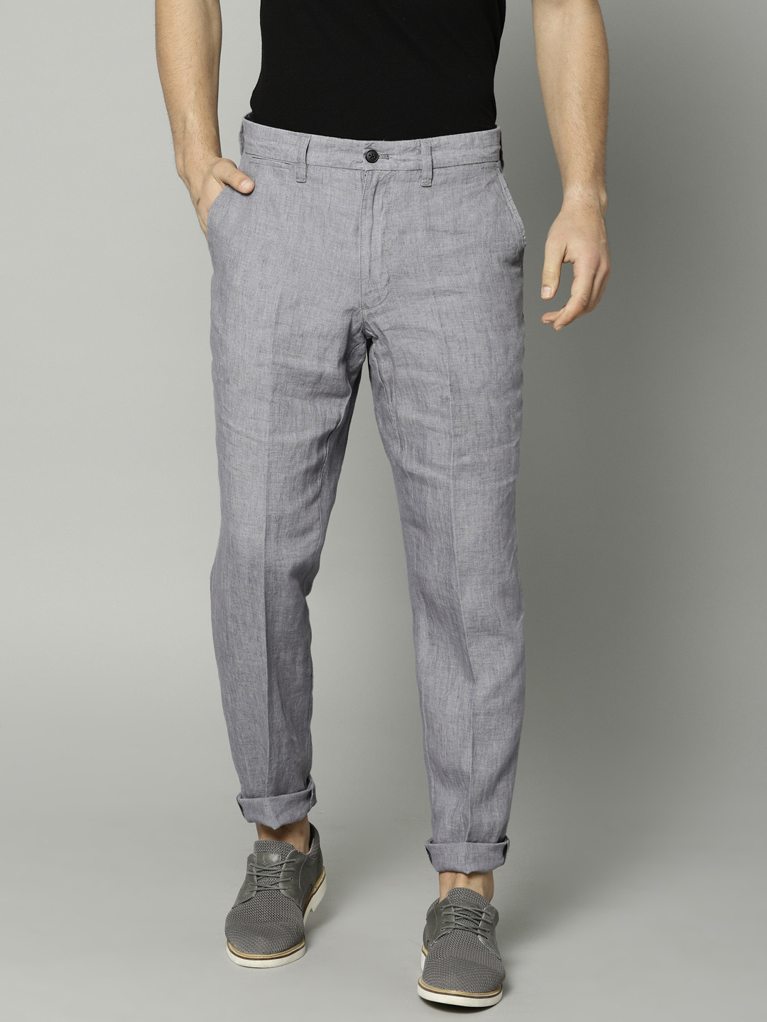 Buy Marks \u0026 Spencer Men Grey Linen 