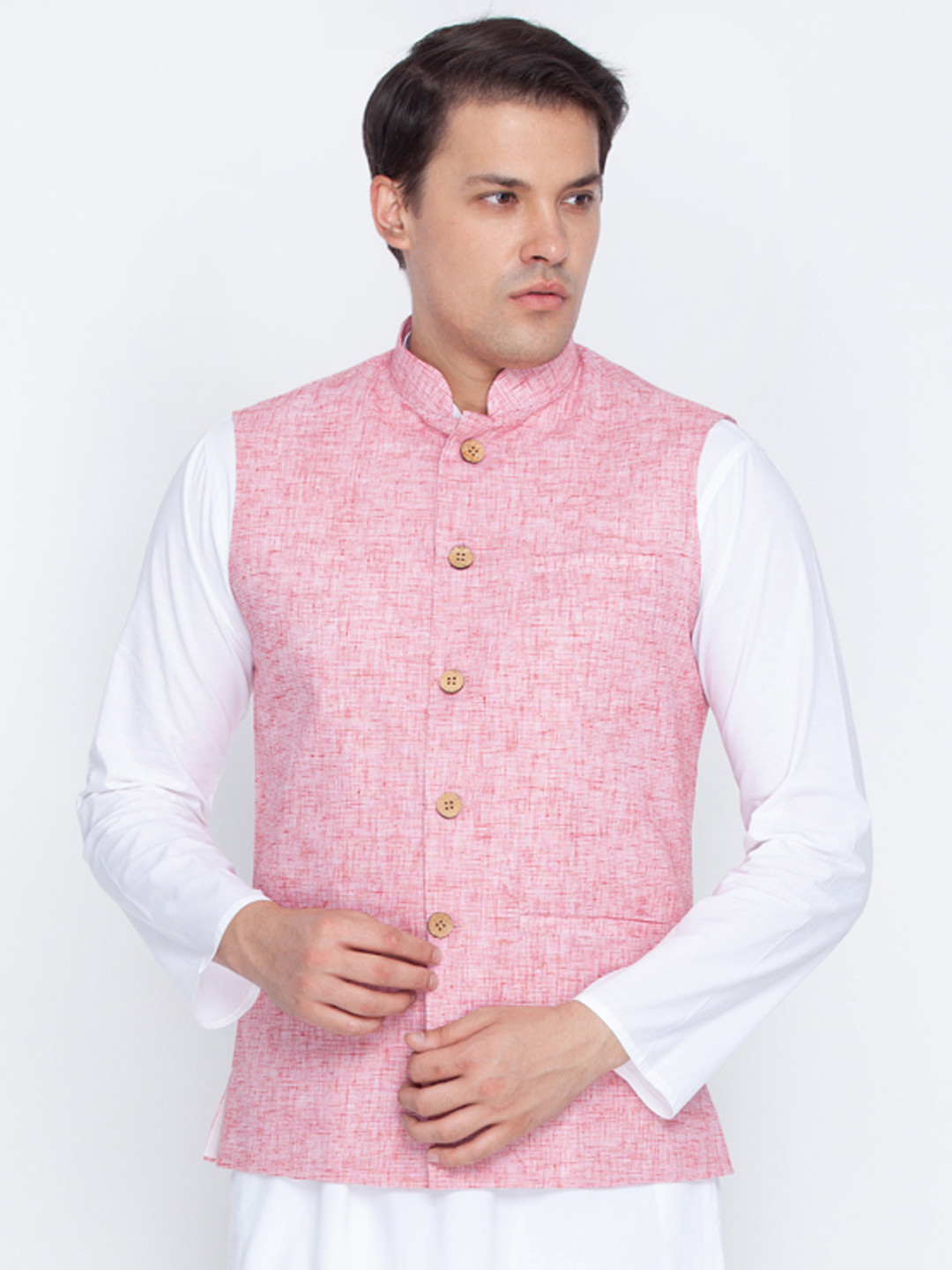 pink nehru jacket