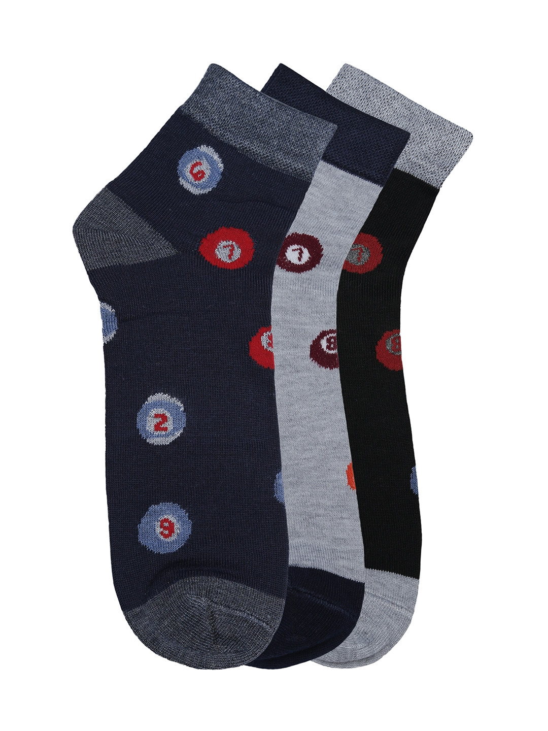 Alvaro Castagnion Men Pack of 3 Assorted Ankle-Length Socks