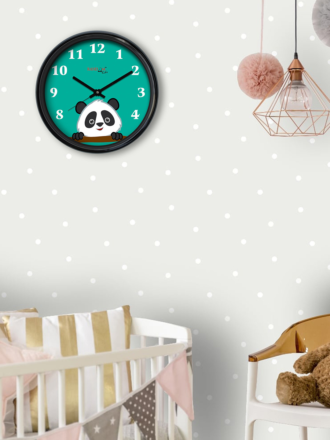 RANDOM Teal Round Printed Analogue Wall Clock 30.4 cm x 30.4 cm x 5.08 cm