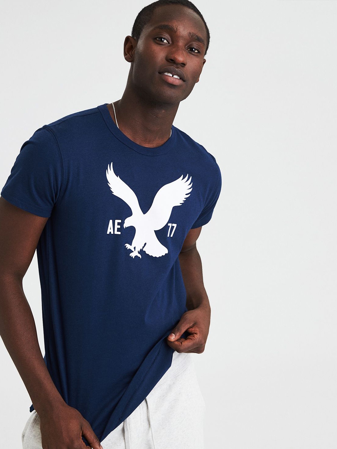 American Eagle Outfitters Logo for Men Printed Short Sleeve Tee T-shirt :  : Clothing, Shoes & Accessories