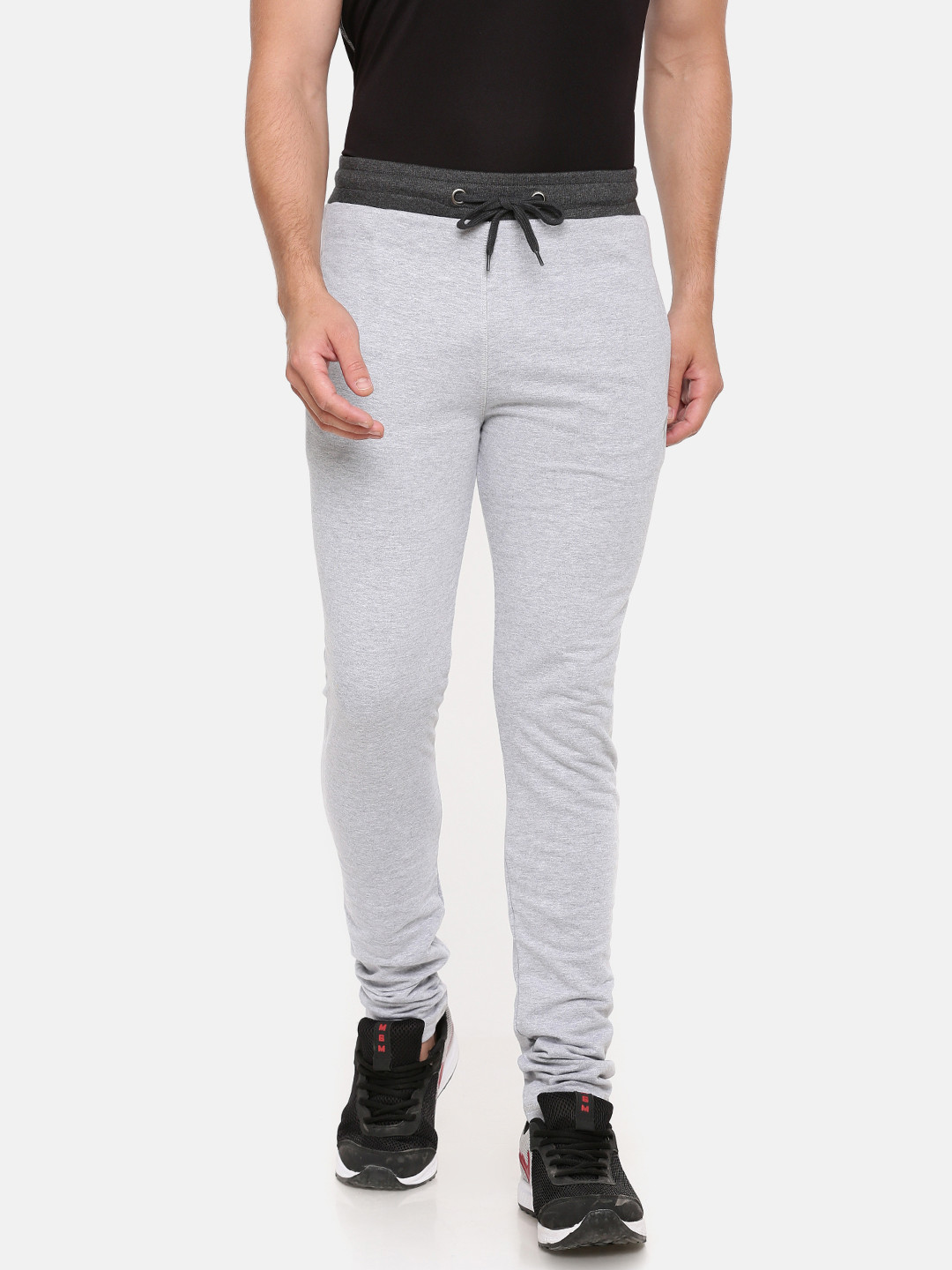 Bareblow Grey Melange Slim Fit Track Pants