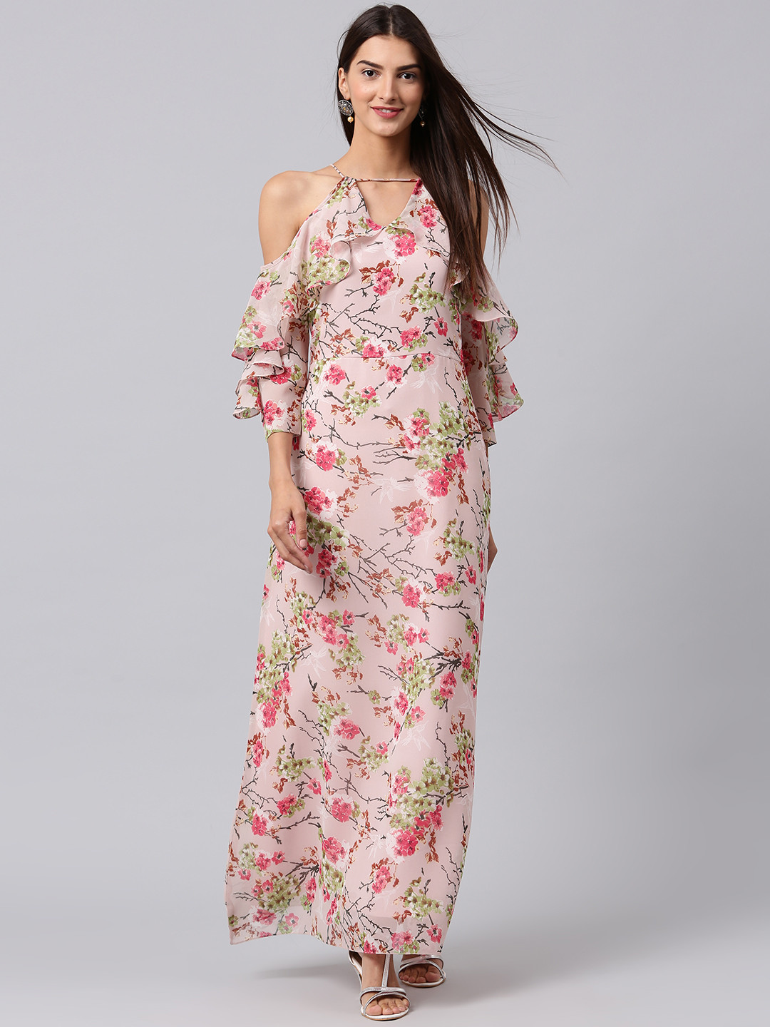 myntra floral maxi dress