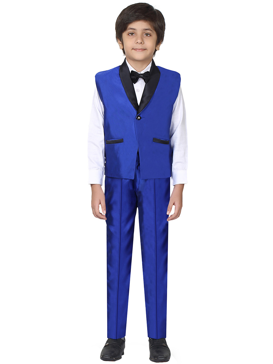 Jeetethnics Navy Blue Boys Suit Set