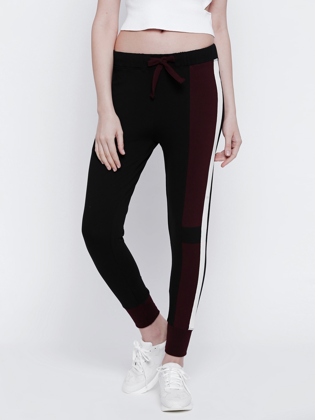 womens black slim fit joggers