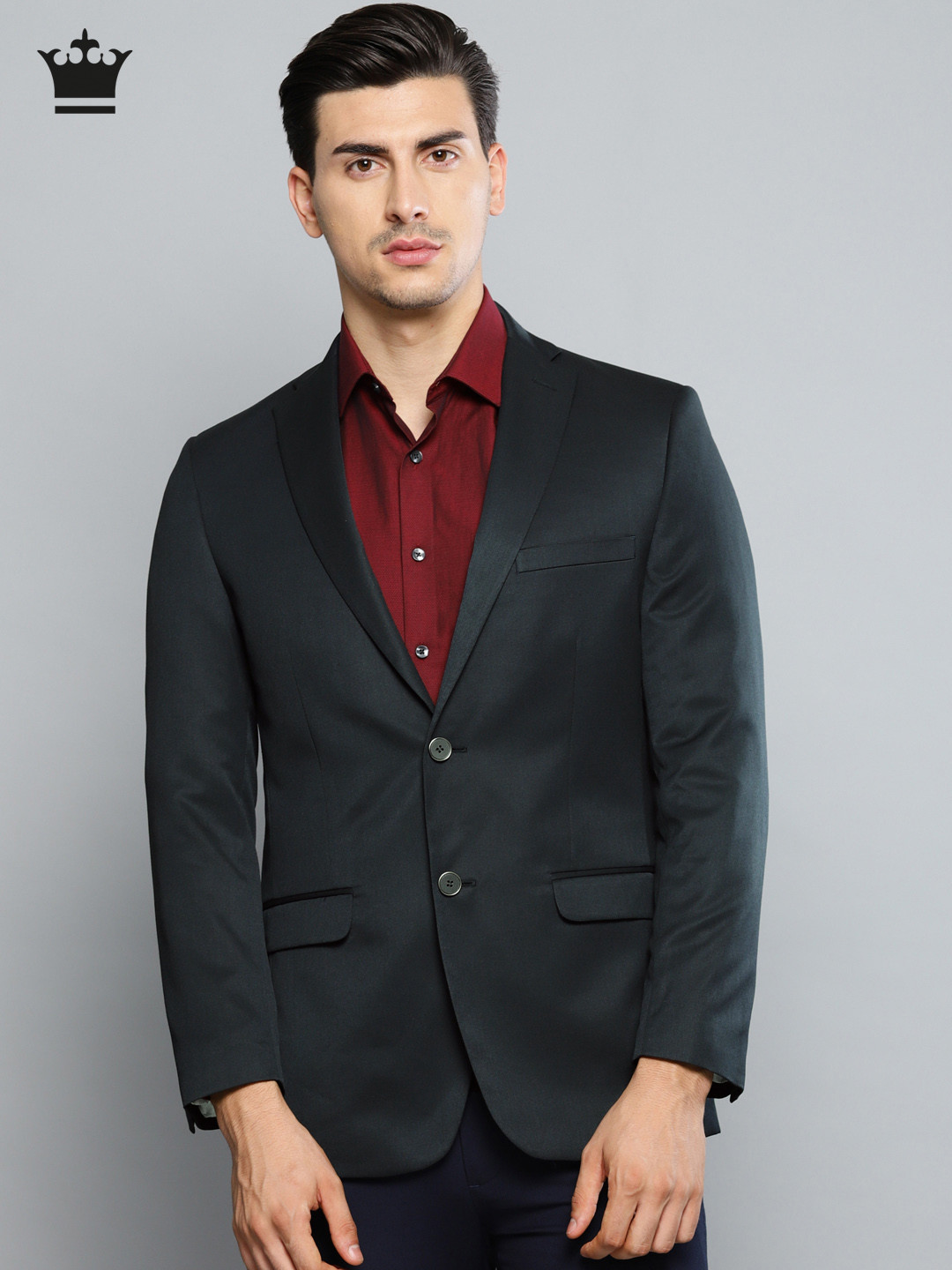 Louis Philippe Navy Ultra Fit Single-Breasted Formal Blazer