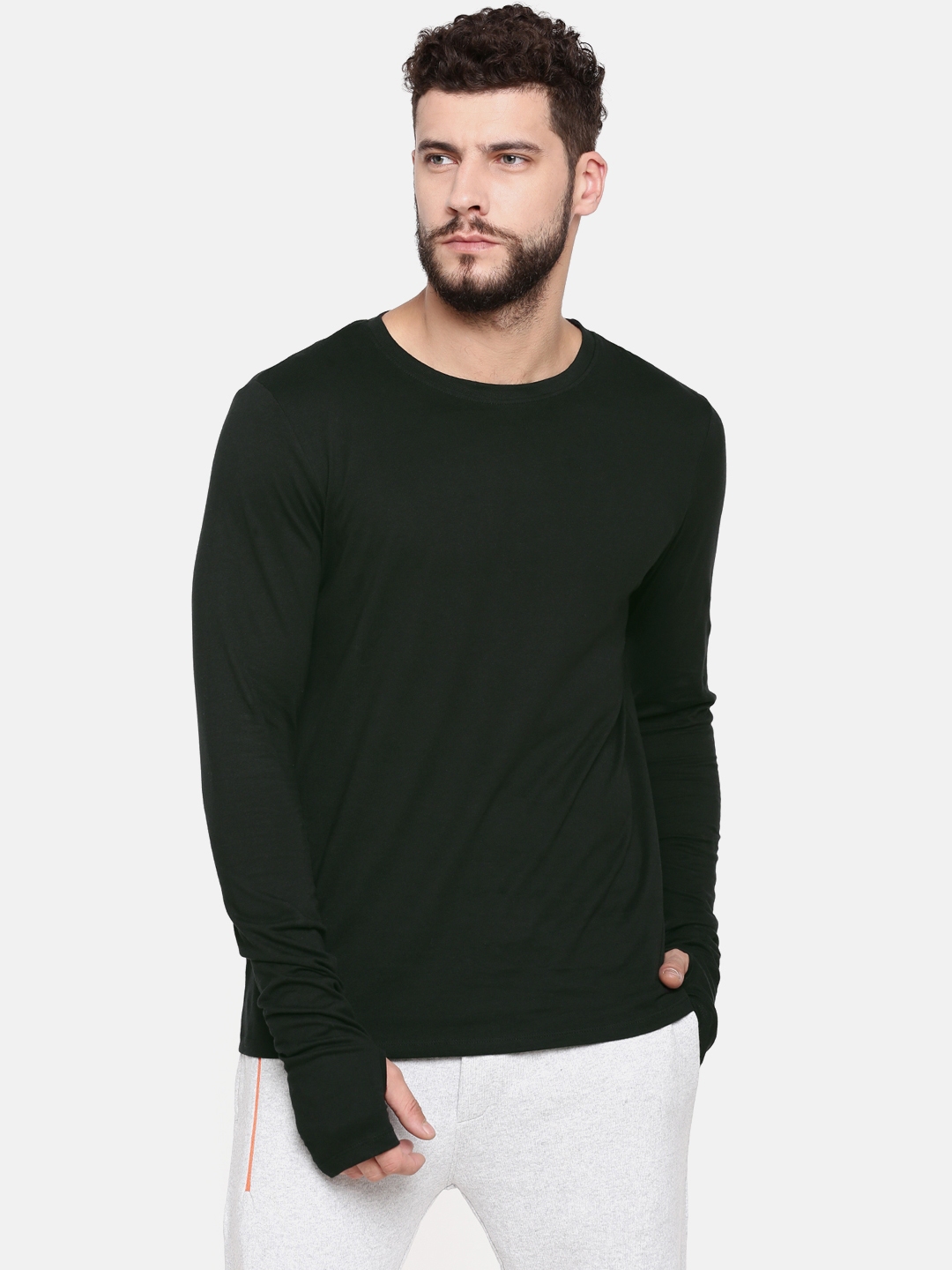 Thumb hole t shirts myntra sales