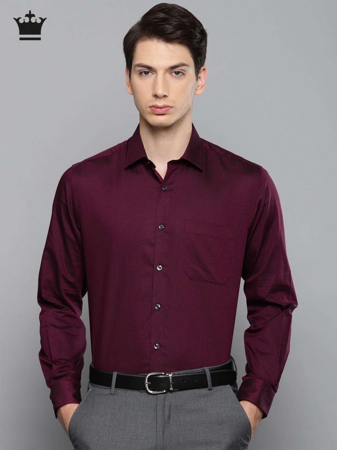 burgundy formal shirt