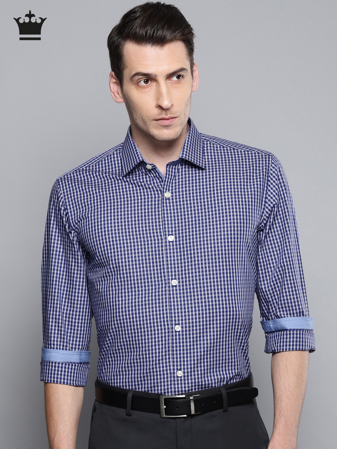 Louis Philippe- Permapress Slim Fit Formal Check Shirt