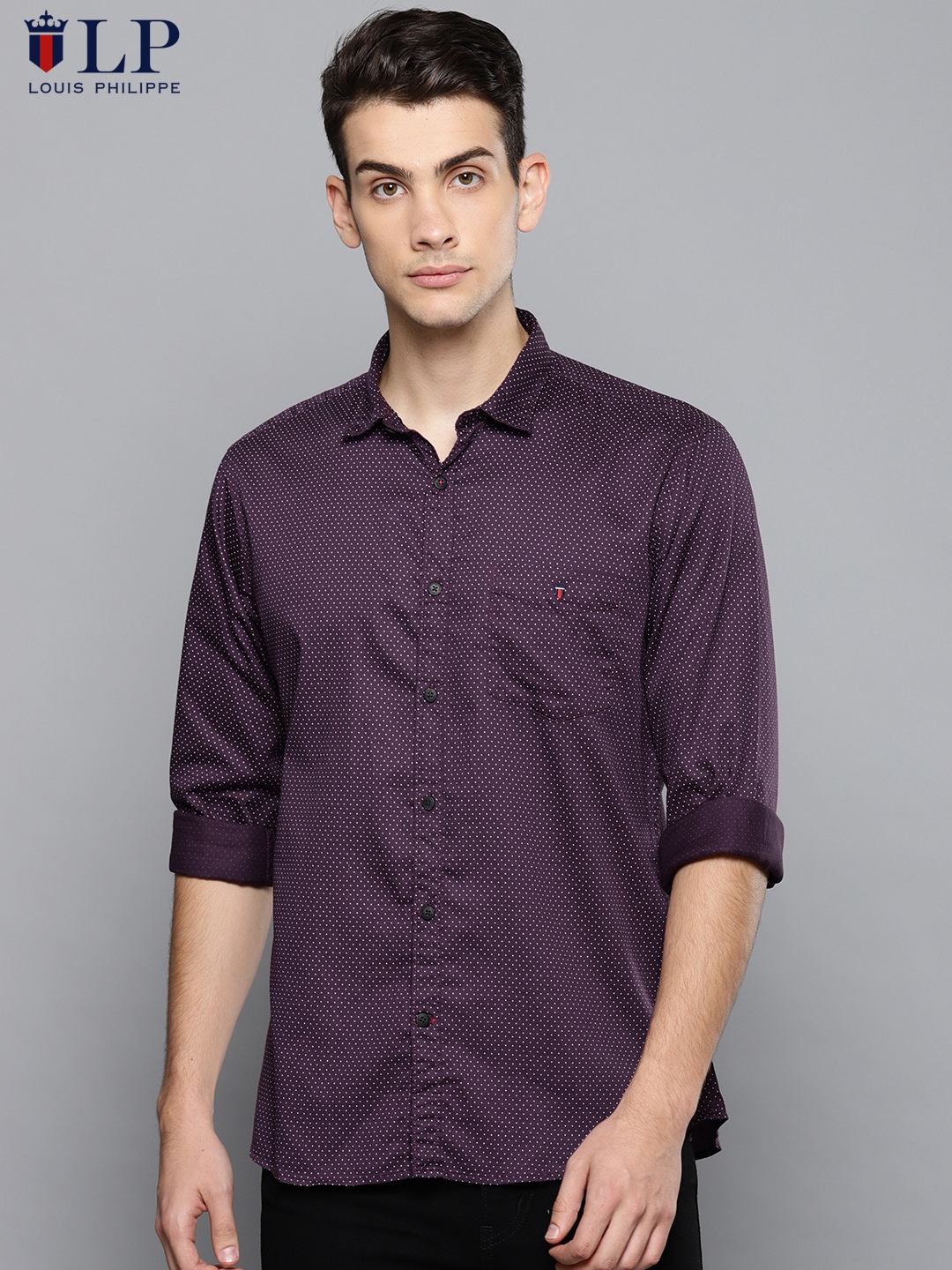 Louis philippe purple shirt cheap