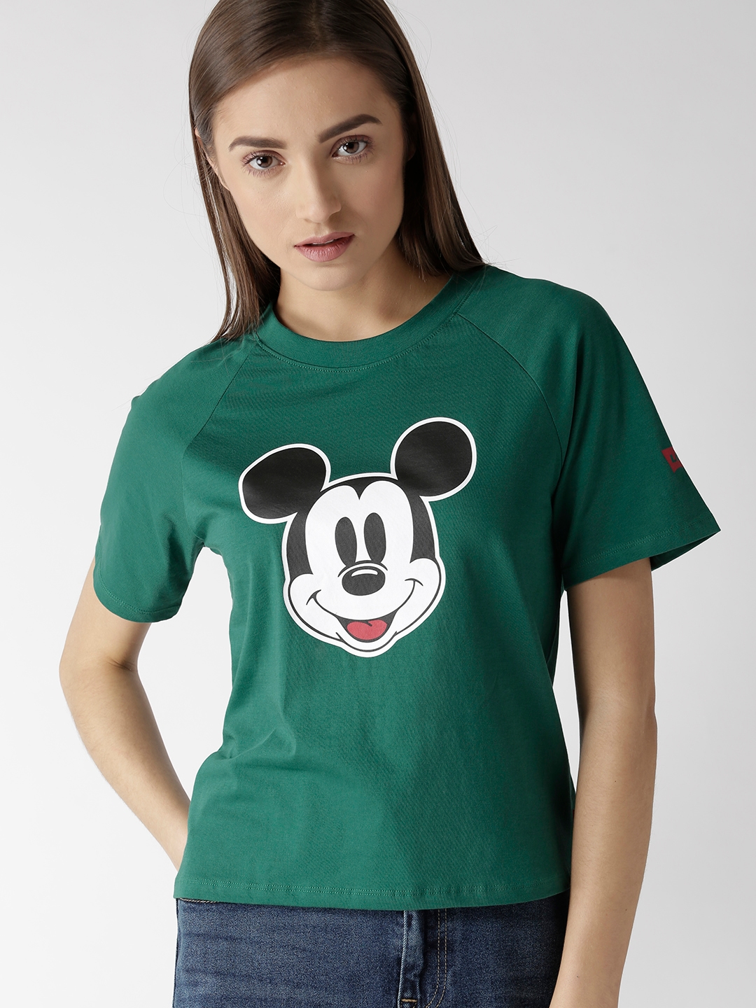 Levis Women Green Mickey Mouse Print 