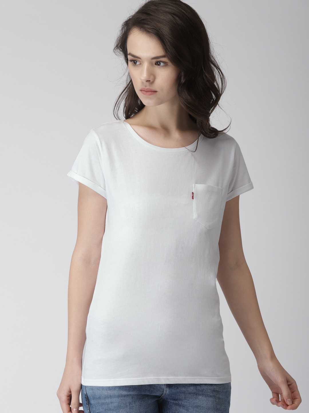 womens white levis t shirt