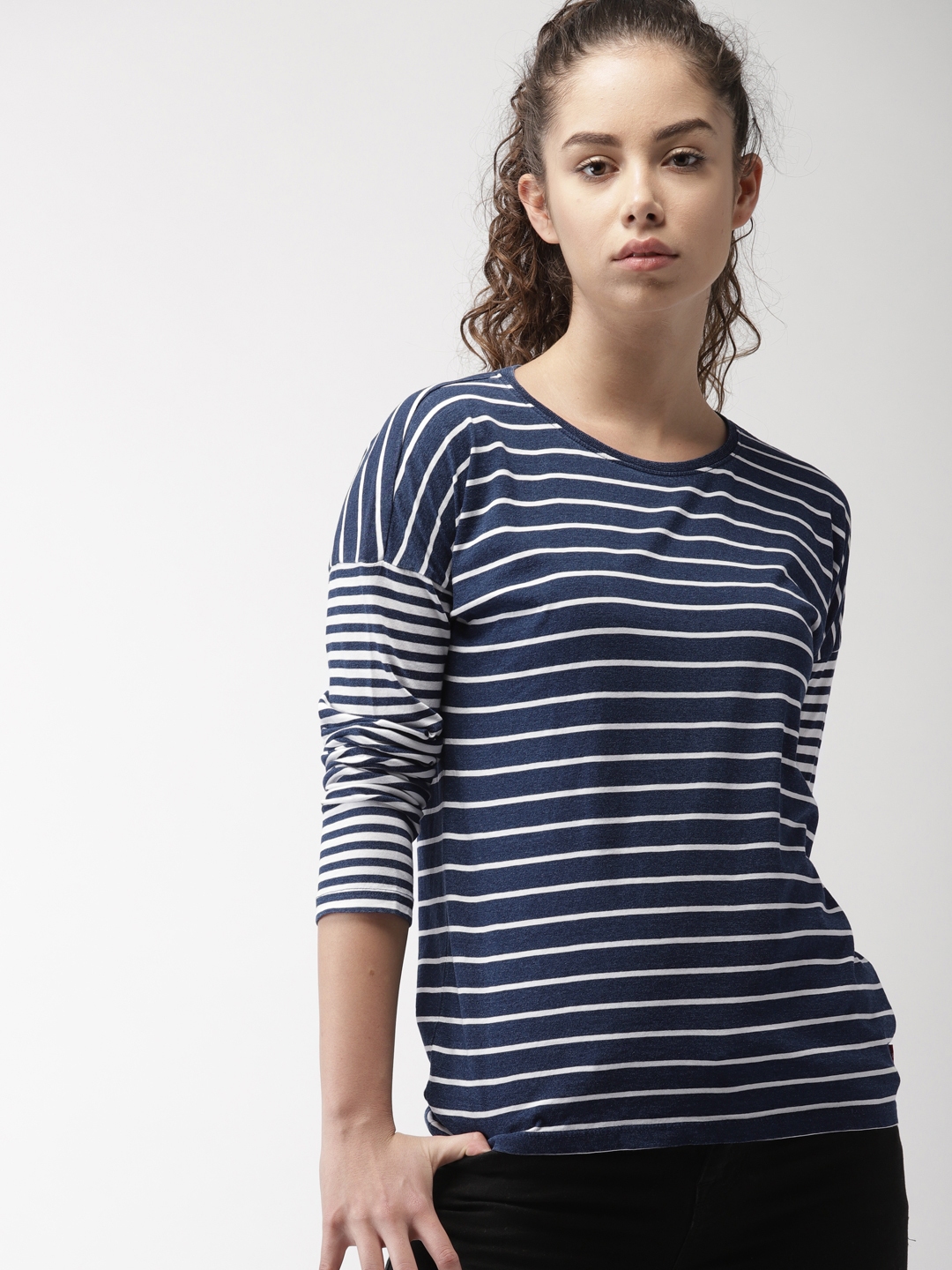 navy striped t shirt womens