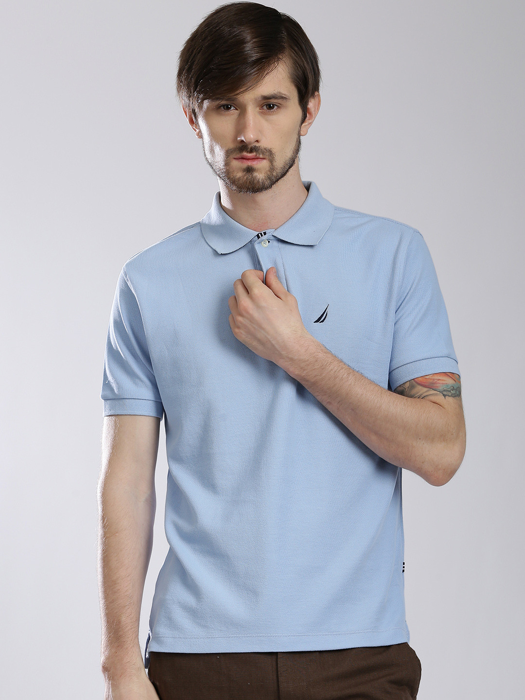 Nautica Powder Blue Polo Pure Cotton 