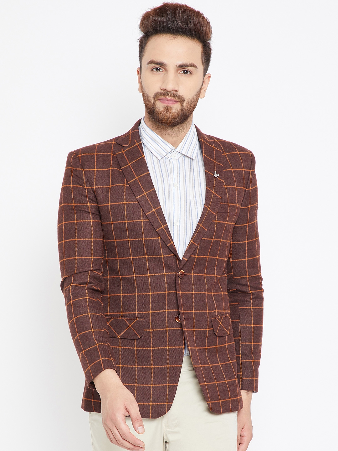 Check casual blazer in on sale men's