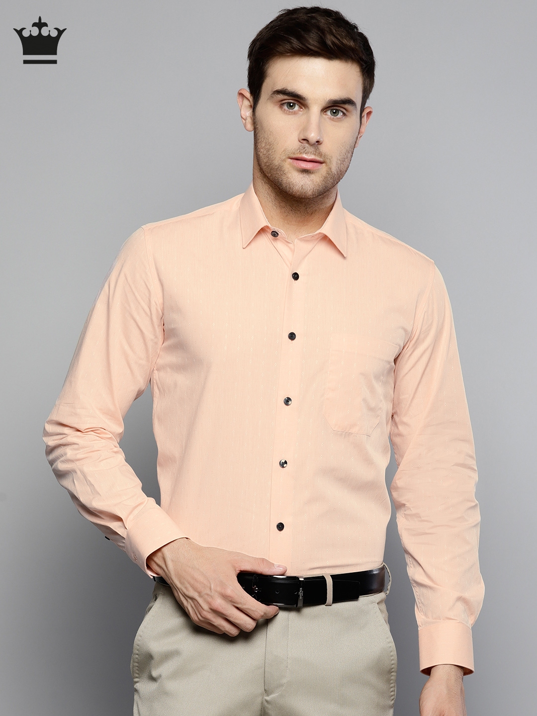 peach formal shirt