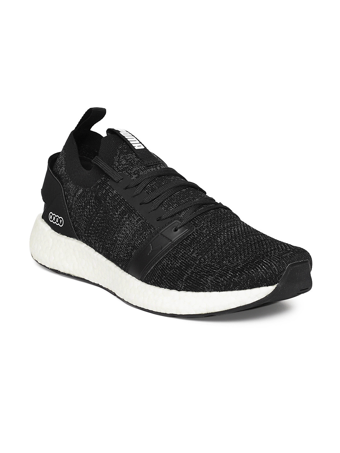 Puma Men Black NRGY Neko Engineer Knitted Running Shoes