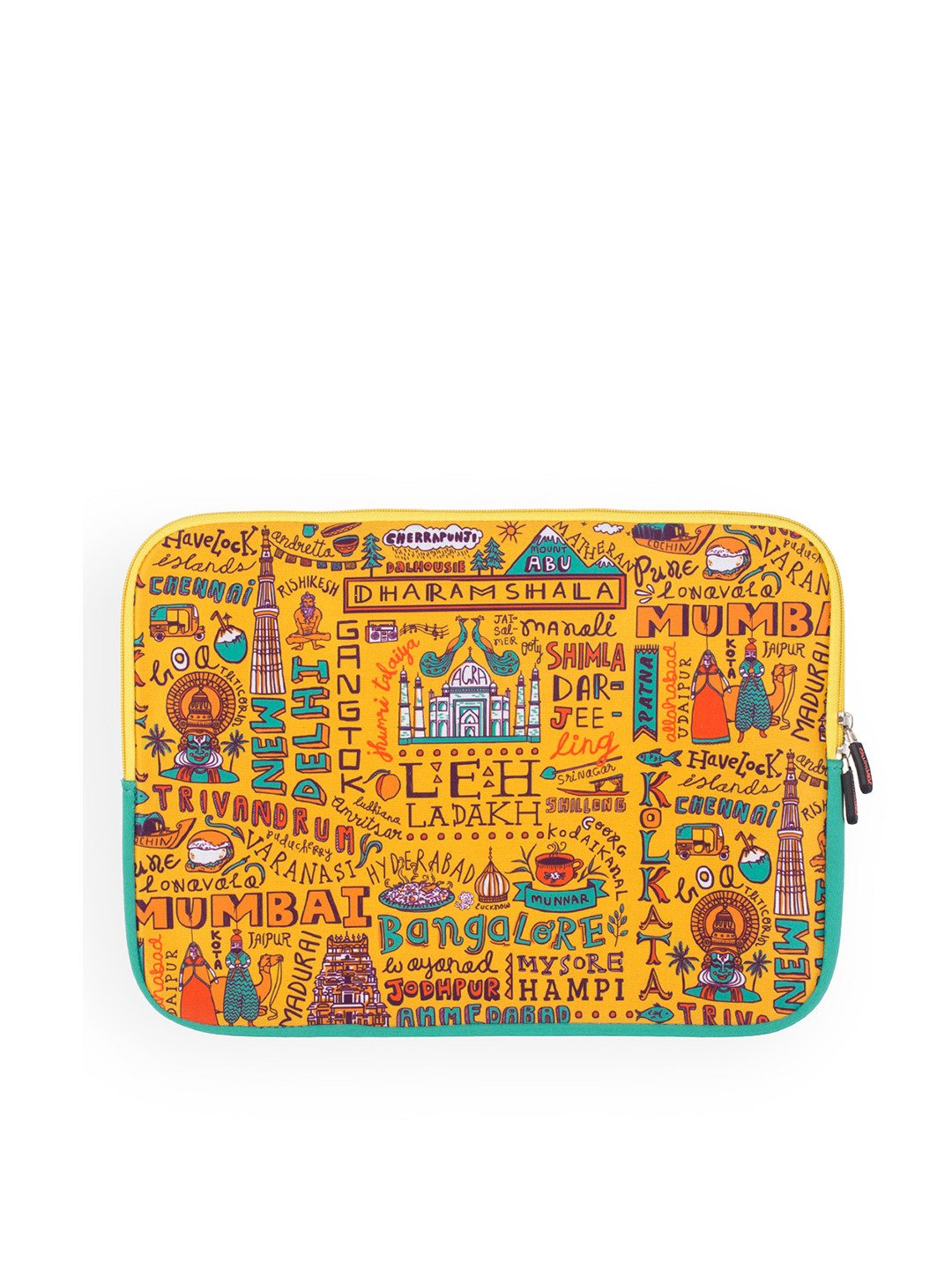 Chumbak Unisex Yellow Printed Laptop Sleeve