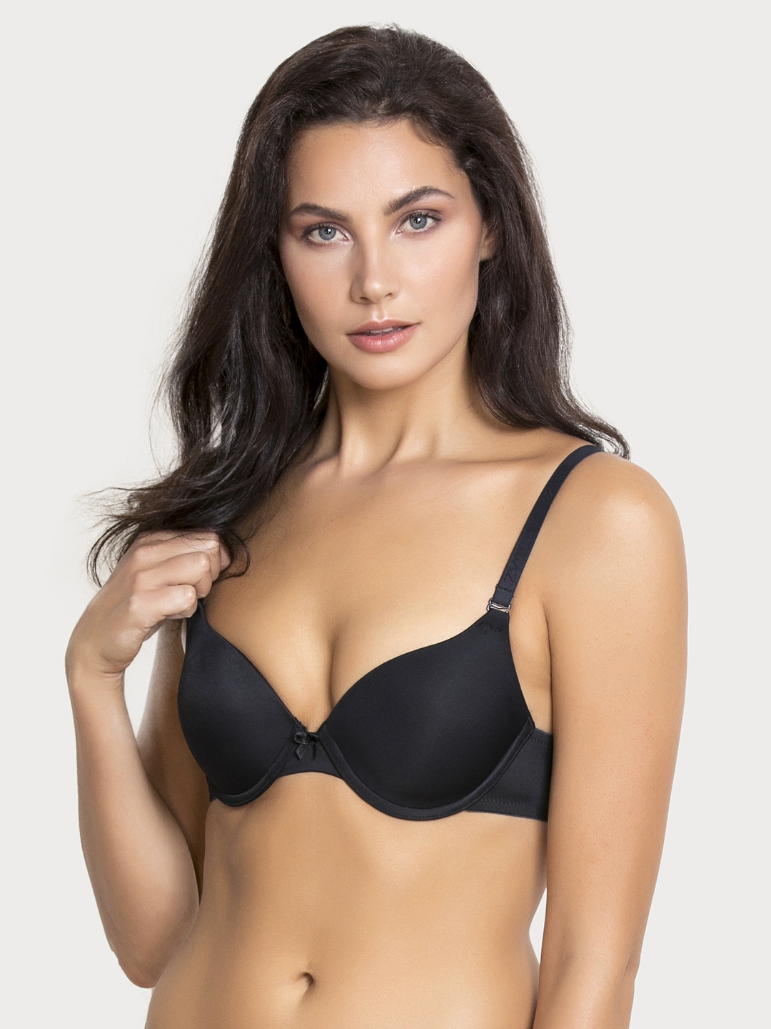 Buy Zivame All That Lace Moderate Pushup Strapless Bra- Black at