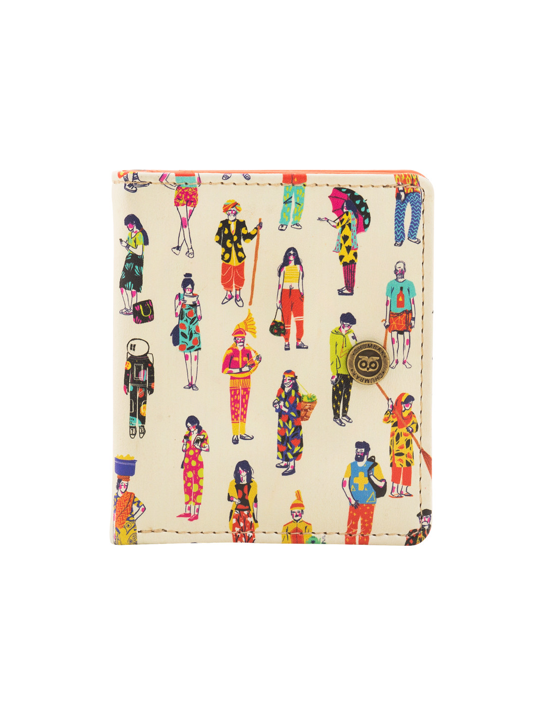 Chumbak Women Off-White Printed Two Fold Wallet