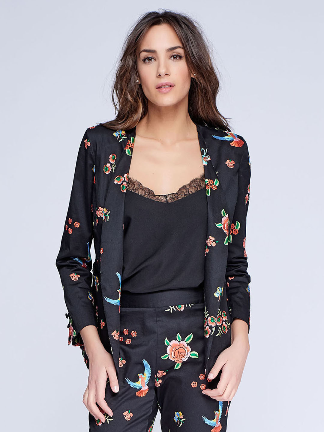 Buy NIZA Black Printed Casual Blazer 
