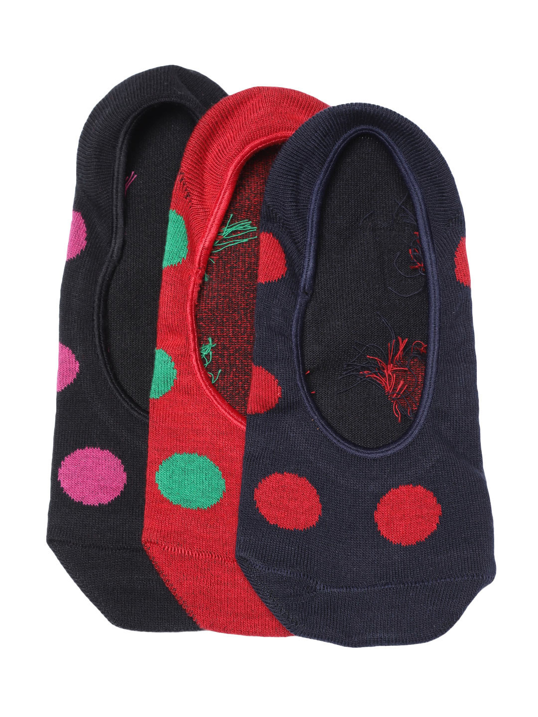 DressBerry Women Pack of 3 Polka Dot Pattern Shoe Liners