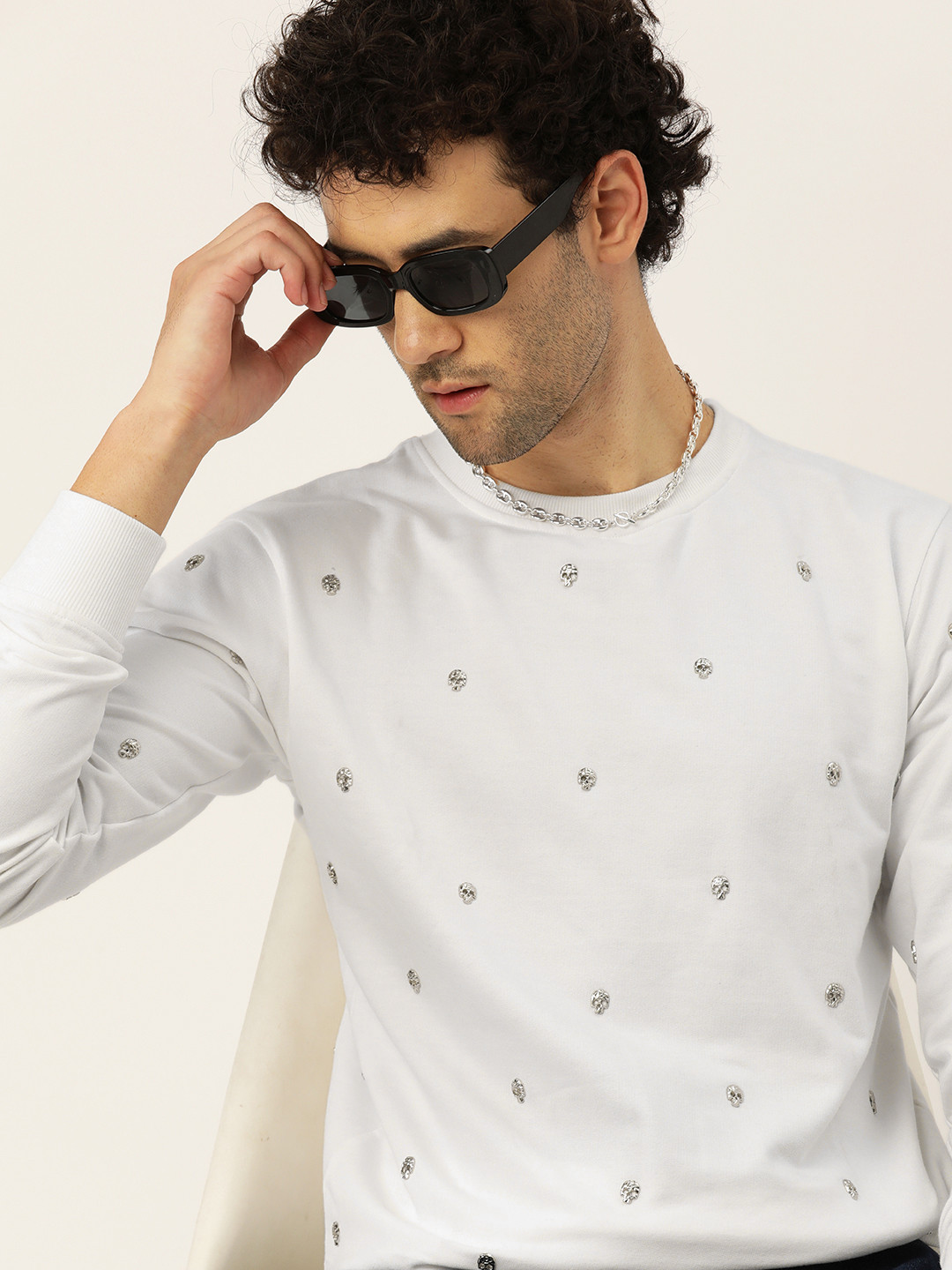 Kook N Keech Marvel Punisher Metallic Studs Sweatshirt