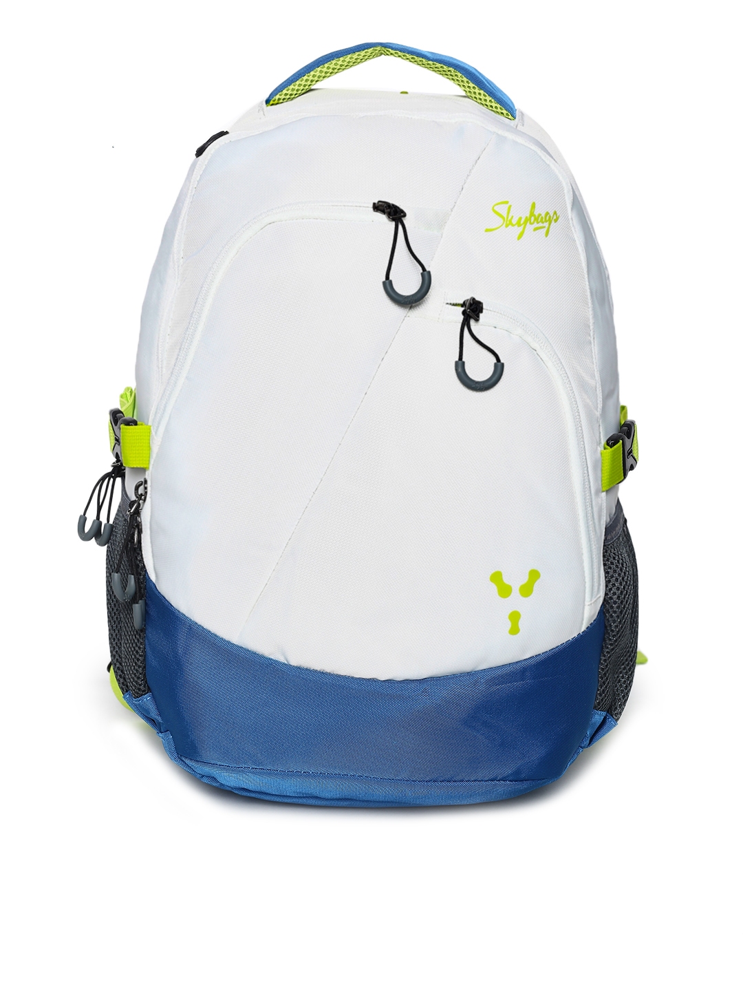 Skybags Unisex White Blue Colourblocked Backpack