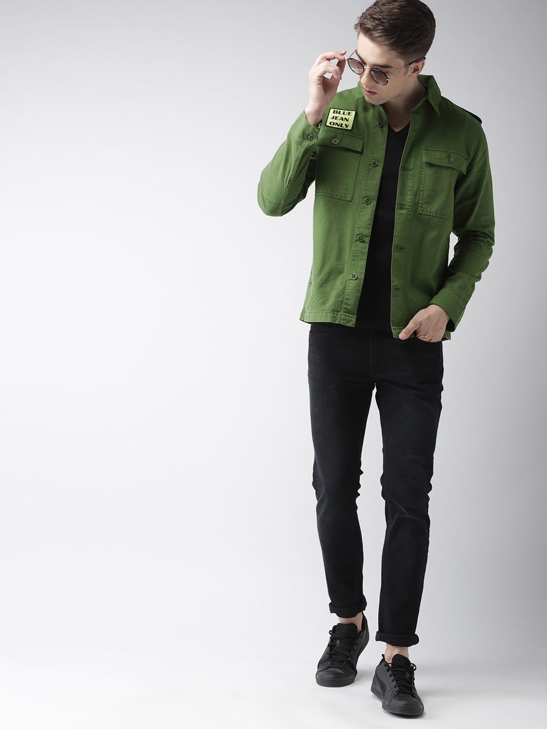 Top 80+ green denim jacket men latest
