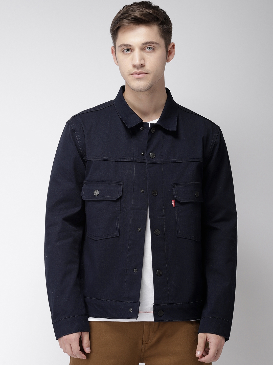 Levis men black sales solid tailored jacket