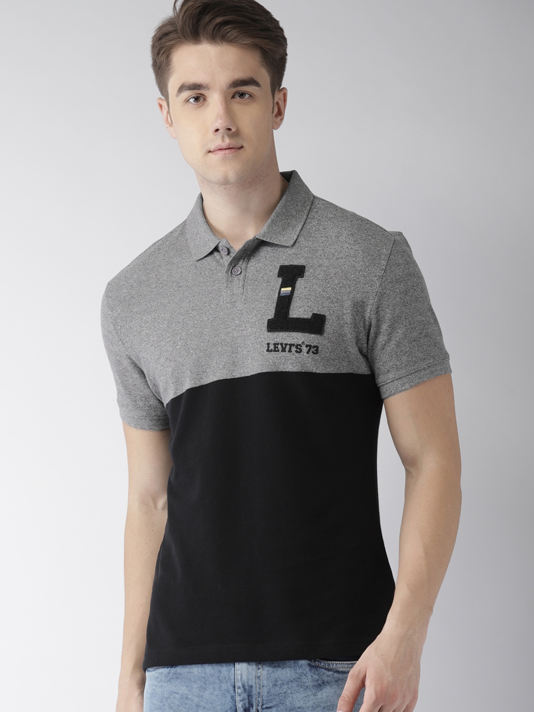 levis black polo t shirt