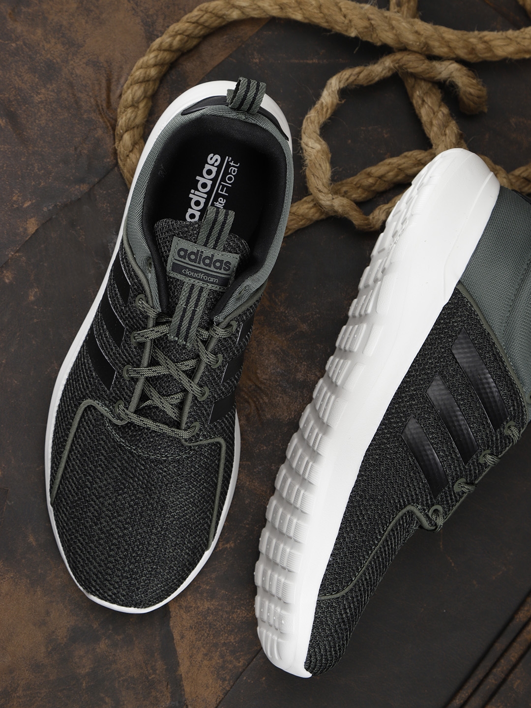 adidas cloudfoam olive green