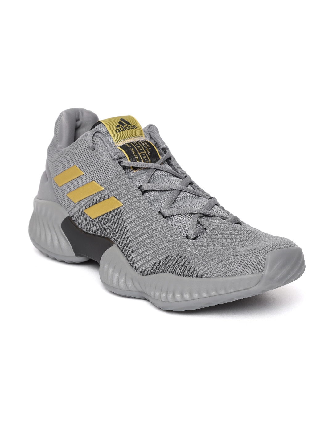 ADIDAS Men Grey Pro Bounce 2018 Low Woven Design Basketball Shoes