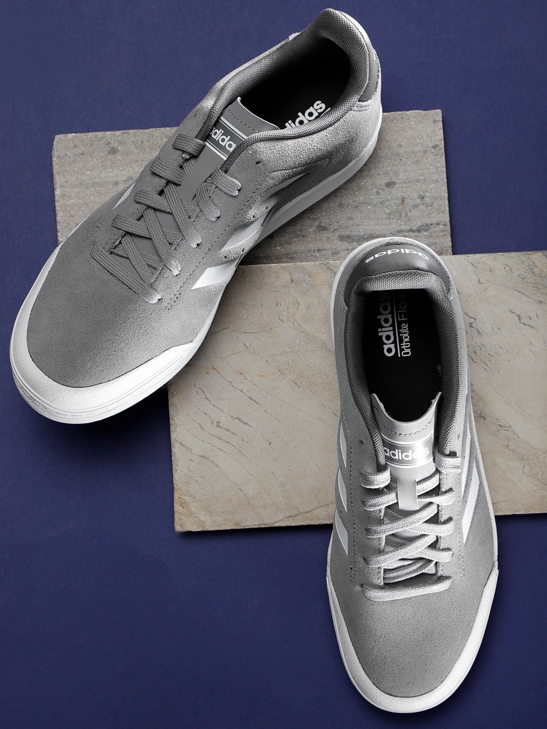 ADIDAS Women Grey Court70S Tennis Shoes 