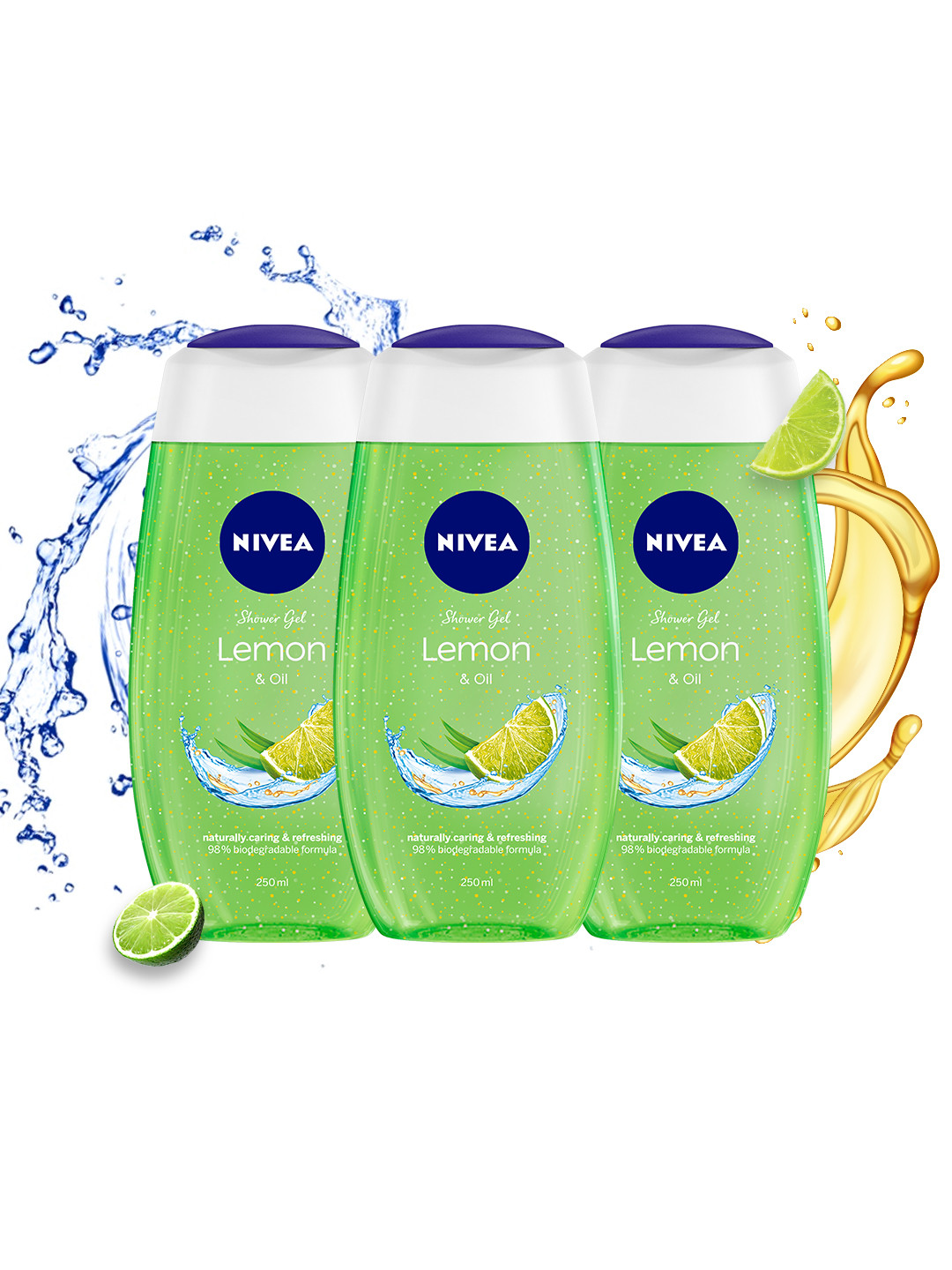 Nivea Women Pack of 3 Lemon & Oil Shower Gels