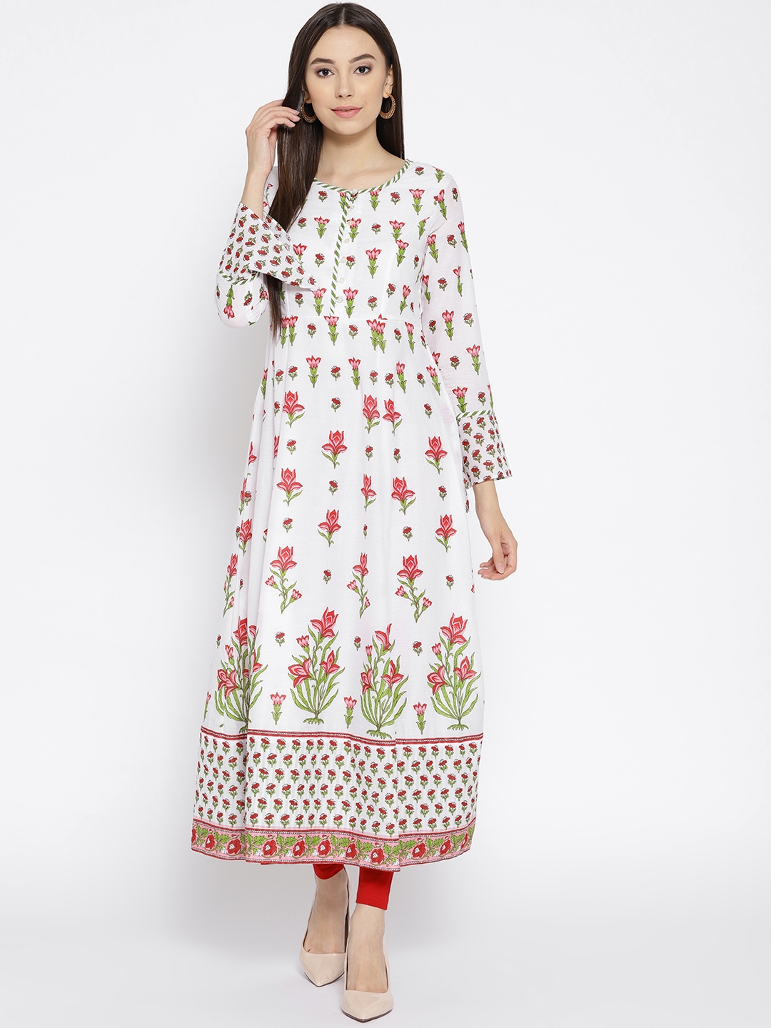 biba red anarkali