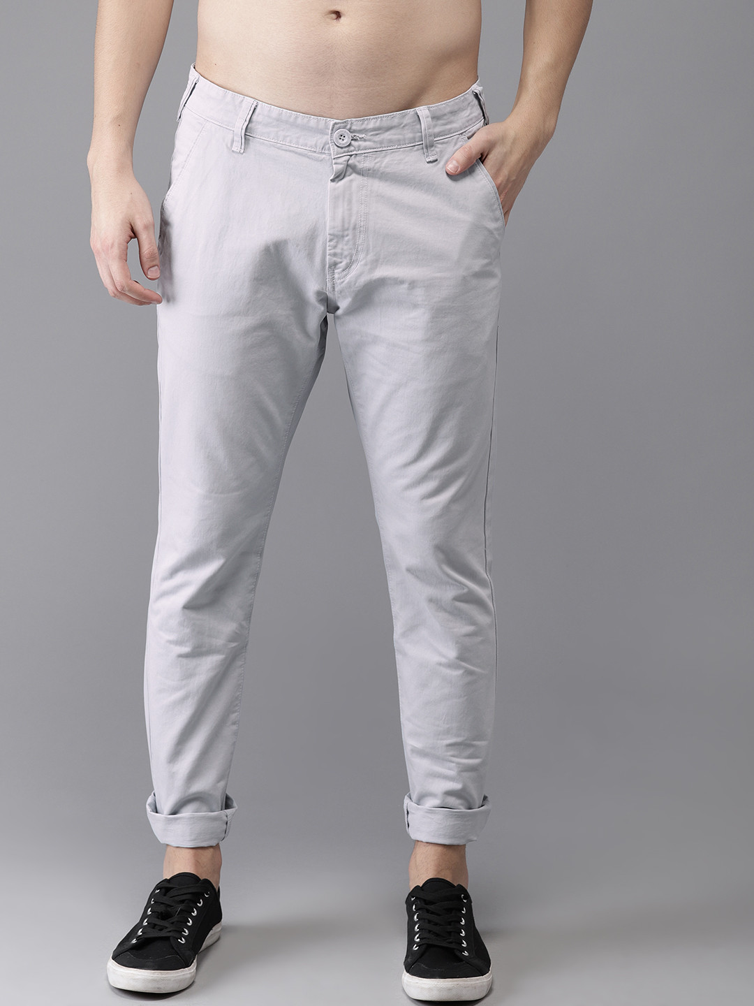 grey slim chinos mens