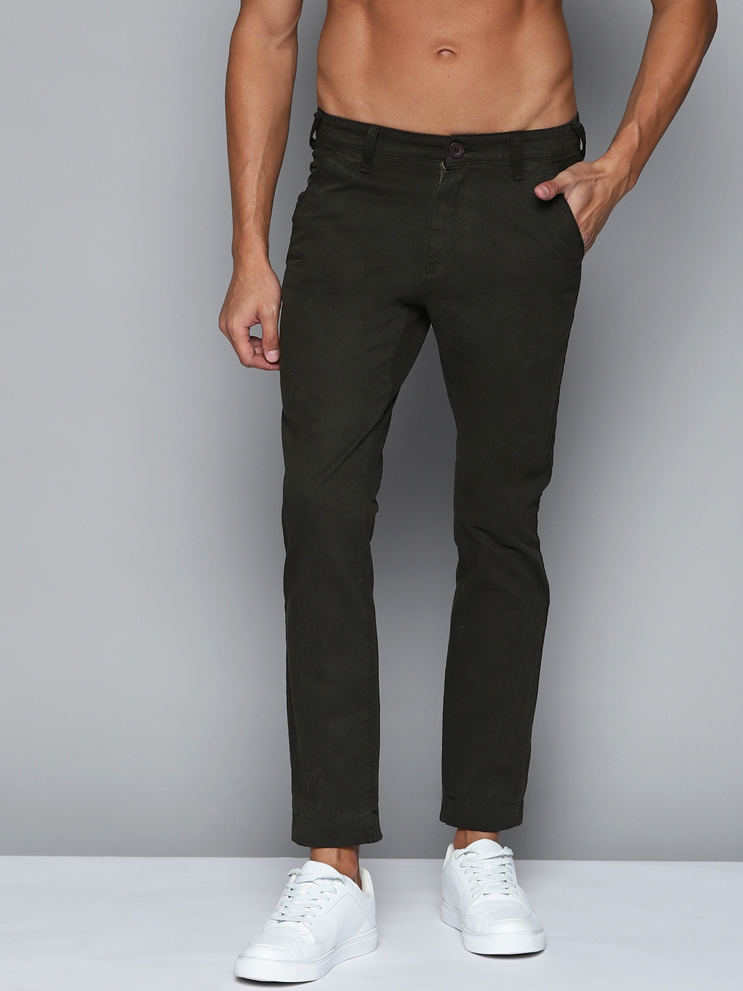 Buy Men Charcoal Grey Slim Fit Solid Formal Trousers online  Looksgudin